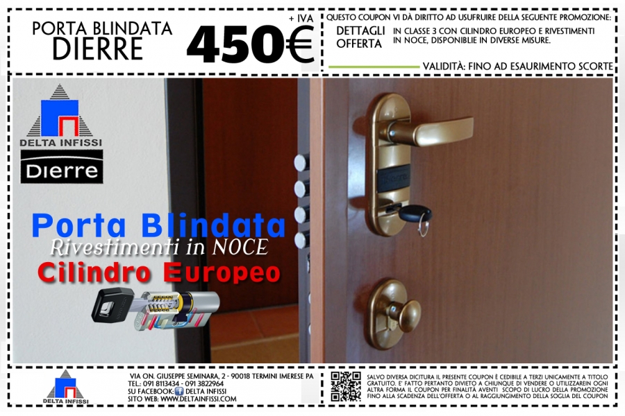 Delta Infissi: Offerta Porta Blindata DIERRE 450 Euro